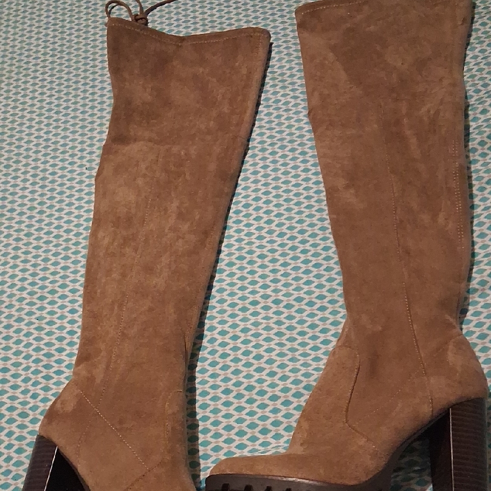 JK Designs Tan Over the Knee Boots with Elegant Style